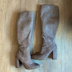 Tan suede boots